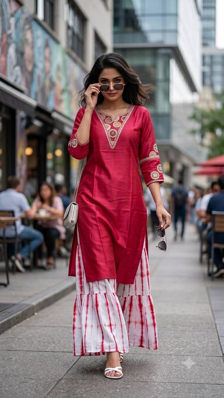 TRENDY STYLE By Fashid Wholesale Stylish Beautiful Colourful VERTICAN COTTON Kurti At Wholesale Price